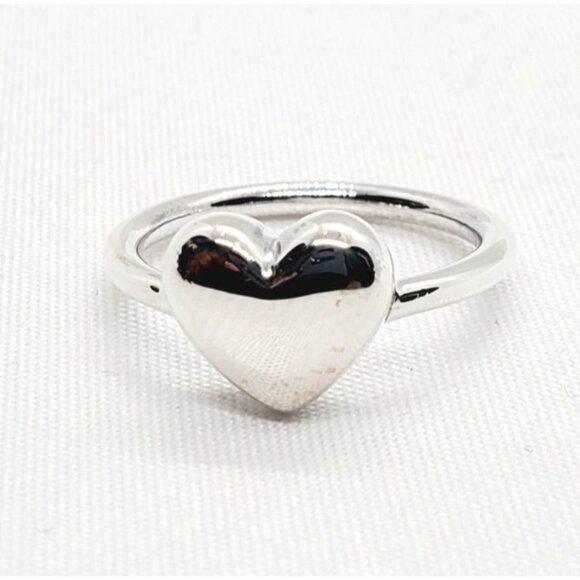 Tiffany & Co Sterling Silver 925 Puffy Heart Ring Size 4.25